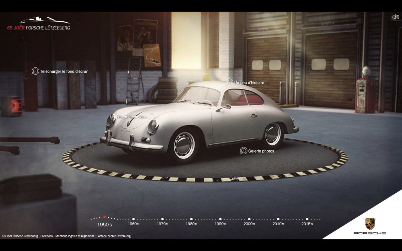 Porsche 65 years event website