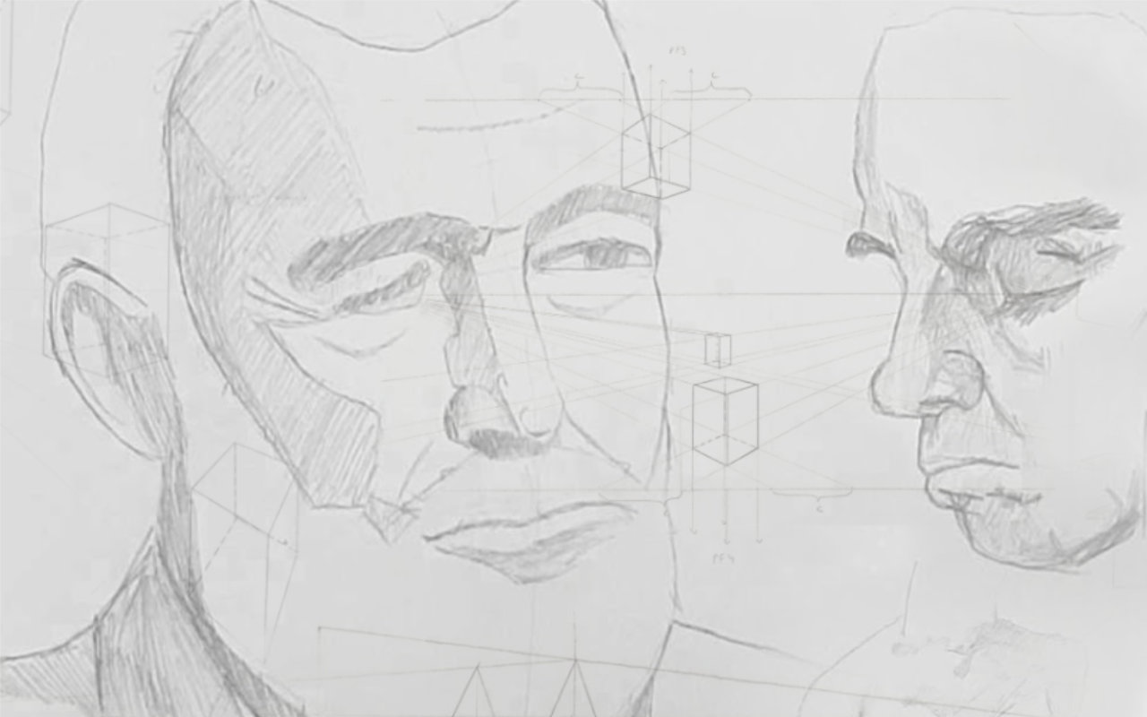 Drawing of Hemingway and Schopenhauer